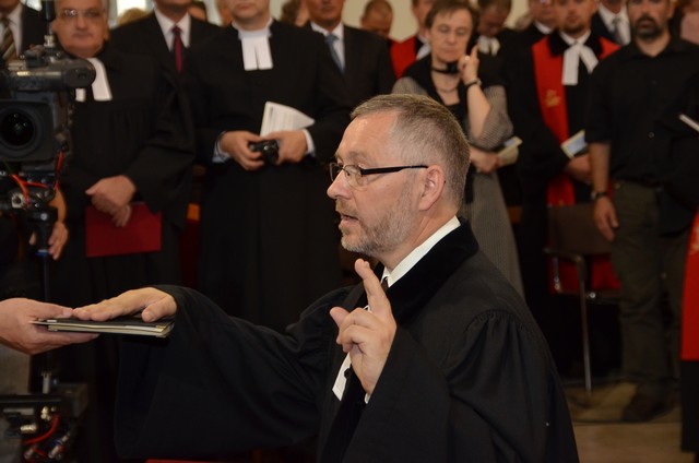 Gáncs Péter elnök-püspök beiktatta hivatalába a Nyugati (Dunántúli) Evangélikus Egyházkerület megválasztott püspökét, Szemerei Jánost